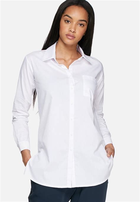 Heavy cotton poplin shirt in white 